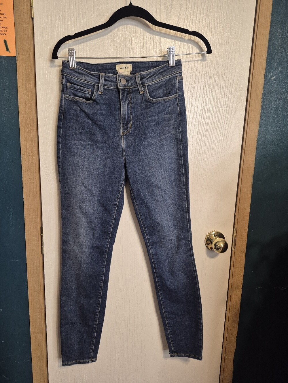 L'AGENCE Dark Blue High-Rise Skinny Jeans